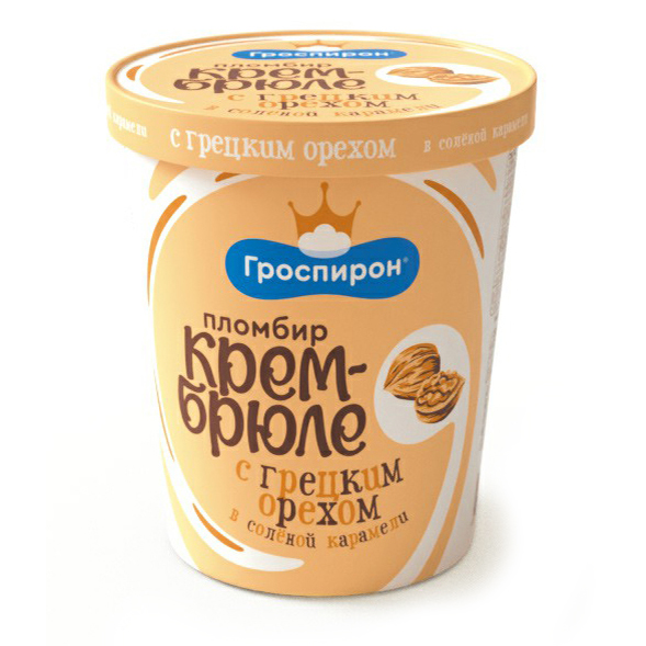 

Мороженое пломбир Гроспирон крем-брюле с грецкими орехами 15% 410 г