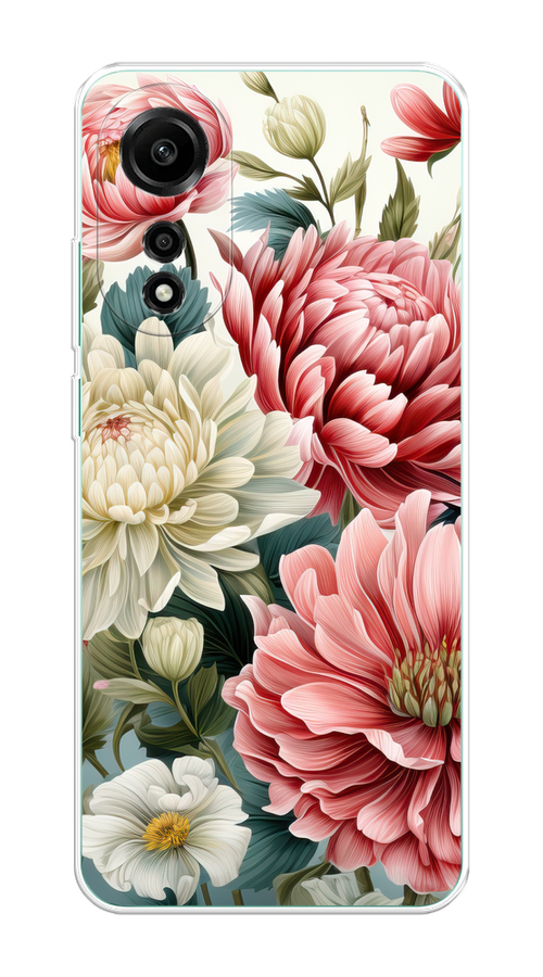 

Чехол на Oppo A78 4G "Садовые цветы рисунок", Розовый;зеленый;белый, 2514750-1