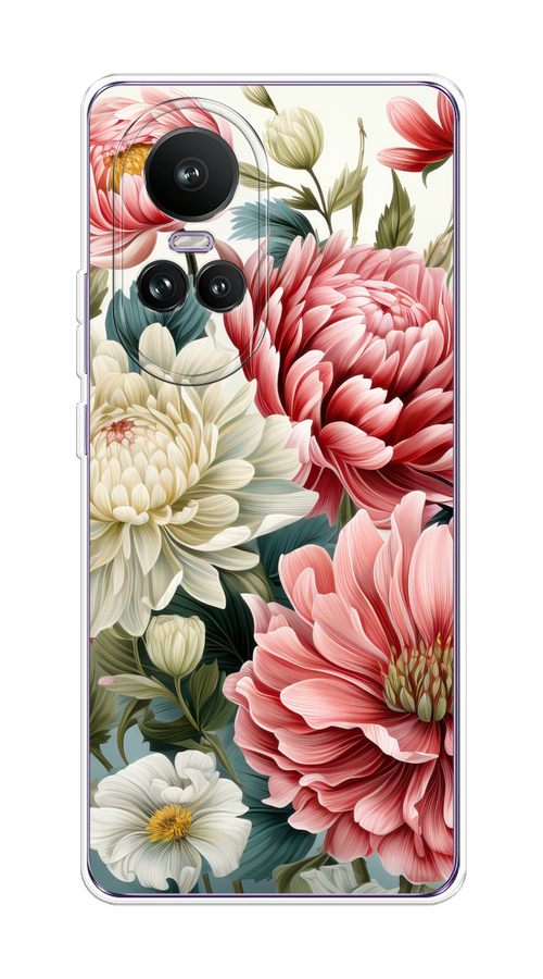 

Чехол на Oppo Reno 10 Global "Садовые цветы рисунок", Розовый;зеленый;белый, 2514850-1