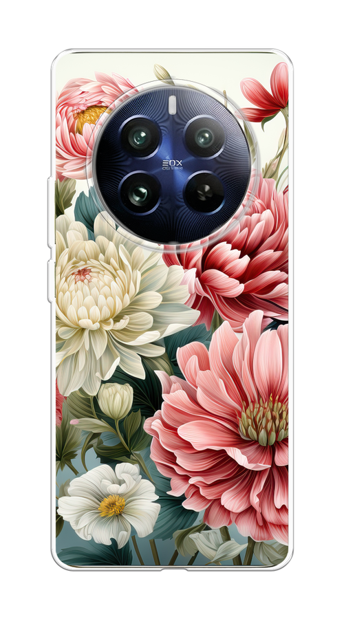 

Чехол на Realme 12 Pro "Садовые цветы рисунок", Розовый;зеленый;белый, 2516150-1