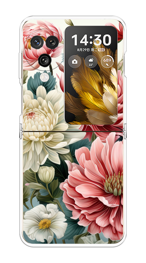 

Чехол на Oppo Find N3 Flip "Садовые цветы рисунок", Розовый;зеленый;белый, 2517250-1