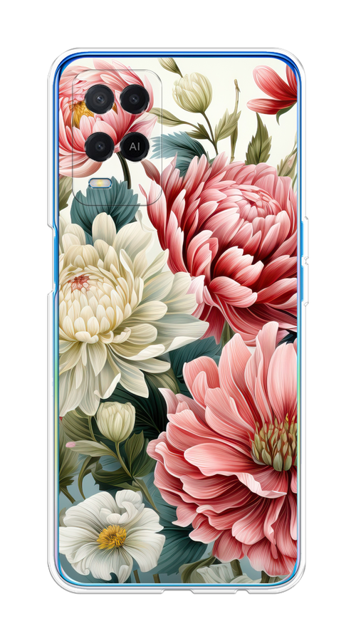 

Чехол на Oppo A54 "Садовые цветы рисунок", Розовый;зеленый;белый, 256150-1