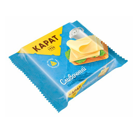 

Плавленый сыр Карат Сливочный ломтиками 130 г
