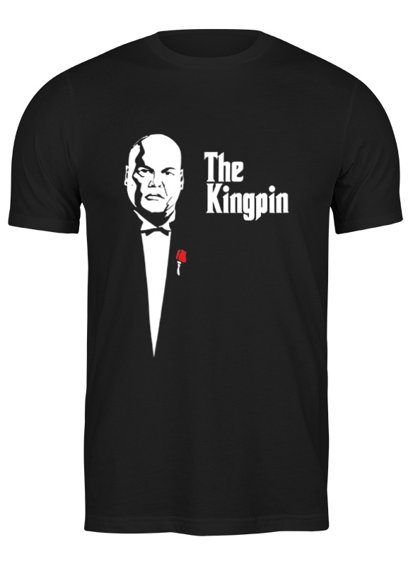 

Футболка женская Printio Kingpin x godfather черная L, Черный, Kingpin x godfather