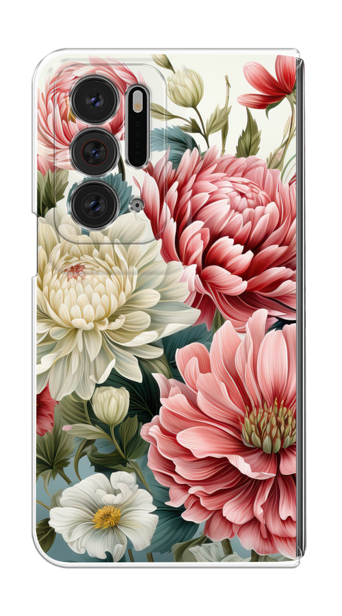 

Чехол на Oppo Find N "Садовые цветы рисунок", Розовый;зеленый;белый, 259650-1