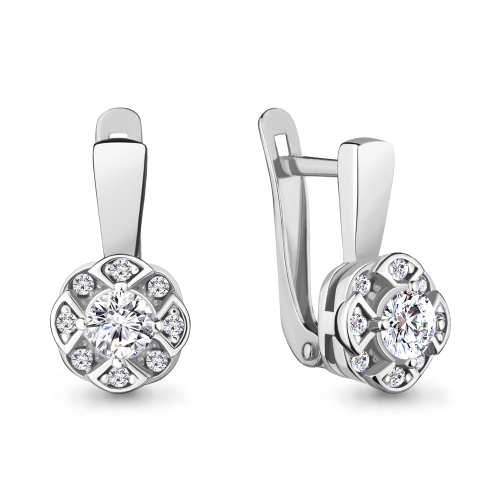 

Серьги из серебра с фианитом Aquamarine 46984А_925_р, 46984А_925_р