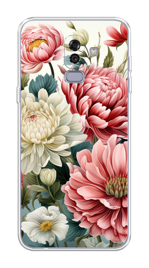 

Чехол на Samsung Galaxy J8 "Садовые цветы рисунок", Розовый;зеленый;белый, 26550-1
