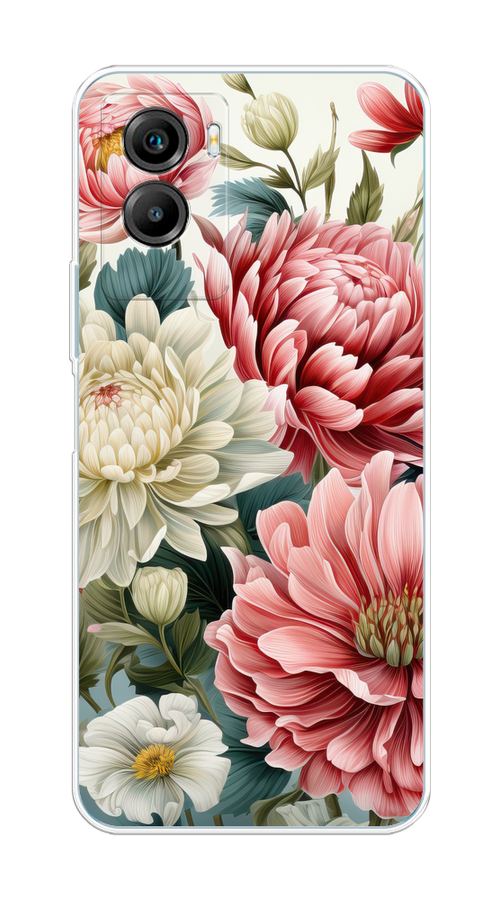 

Чехол на Vivo Y55s 5G "Садовые цветы рисунок", Розовый;зеленый;белый, 266150-1