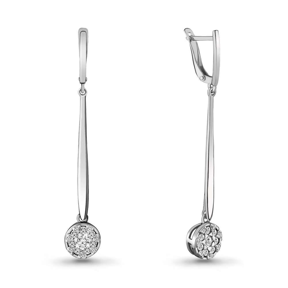 

Серьги из серебра с фианитом Aquamarine 46985А_925_р, 46985А_925_р