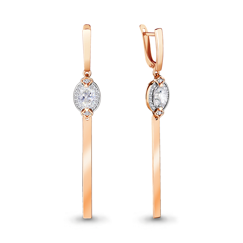 

Серьги из серебра с фианитом Aquamarine 46986А_925_з, 46986А_925_з