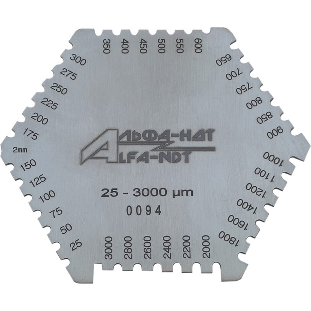 Гребенка измерительная толщины мокрого слоя краски 25-3000 с первичной калибровкой АЛЬФА-Н