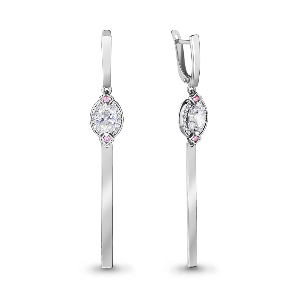 

Серьги из серебра с фианитом Aquamarine 46986АВ_925_р, 46986АВ_925_р