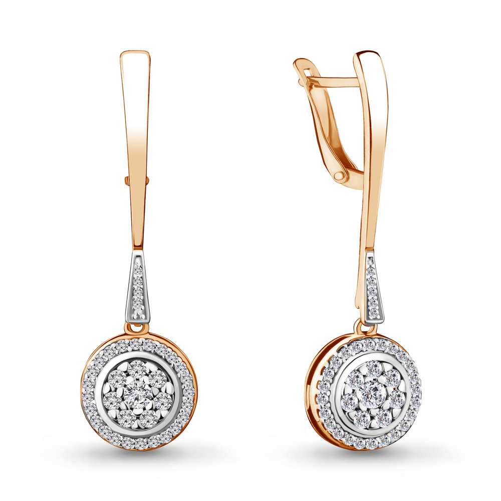

Серьги из серебра с фианитом Aquamarine 46988А_925_з, 46988А_925_з