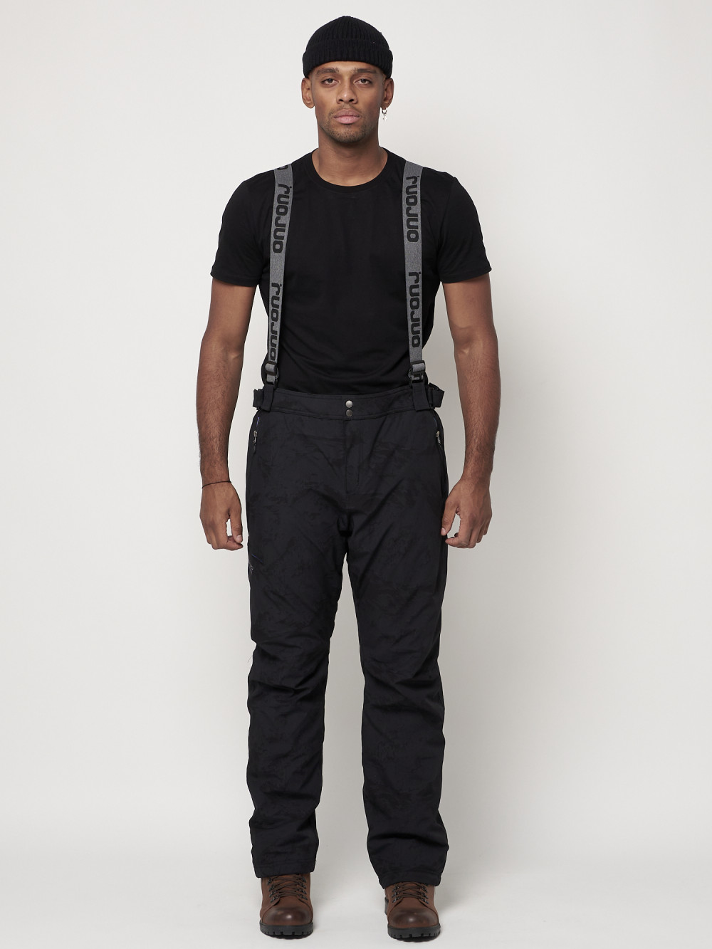 Полукомбинезон брюки горнолыжные MTFORCE мужские темно-серого цвета 66211TC, 56