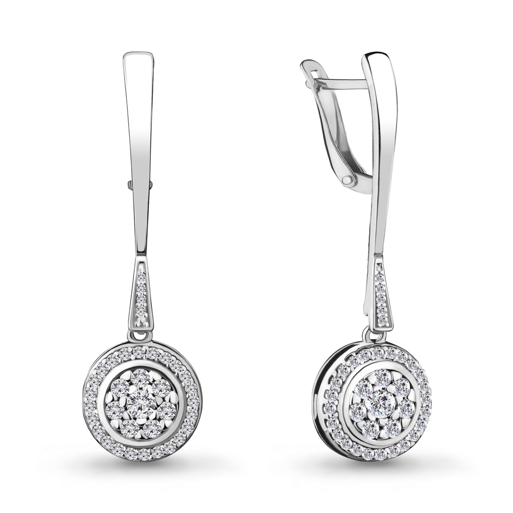 

Серьги из серебра с фианитом Aquamarine 46988А_925_р, 46988А_925_р