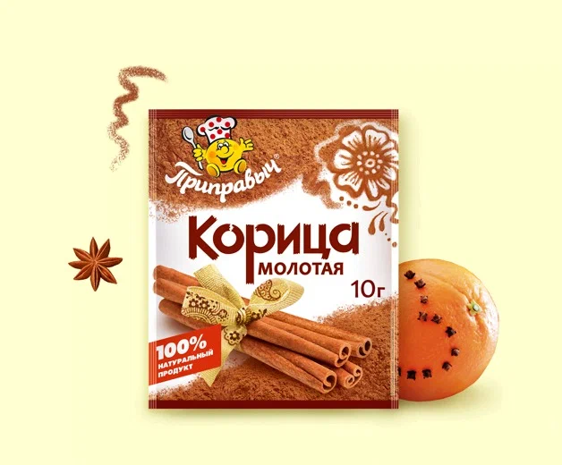 

Корица молотая Приправыч, 10 г х 3 шт, корица молотая