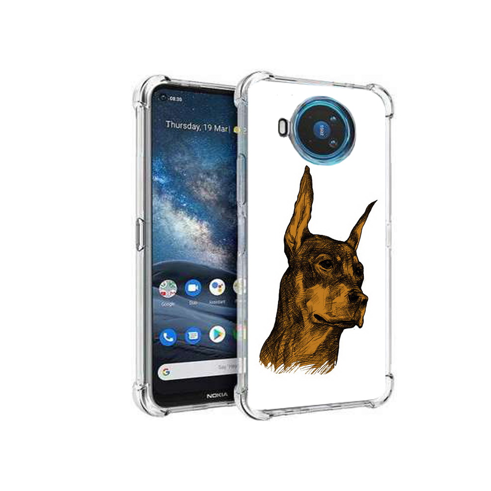 

Чехол MyPads Tocco для Nokia X100 скетч доберман (PT227057.109.605), Прозрачный, Tocco