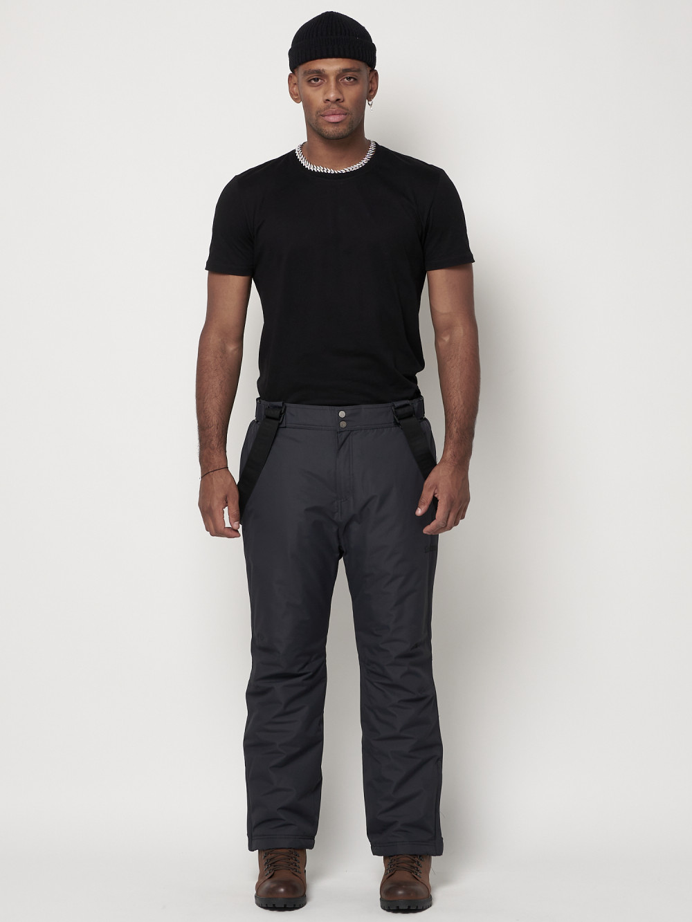 Полукомбинезон брюки горнолыжные MTFORCE мужские темно-серого цвета 66414TC, 62