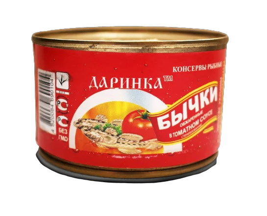 

Бычки Даринка обжаренные в томатном соусе 240 г