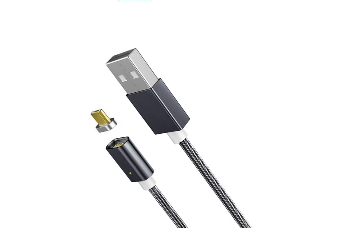 Кабель Pro Legend PL1151 USB - Micro USB магнитный, 2.1А, 1 м, черный
