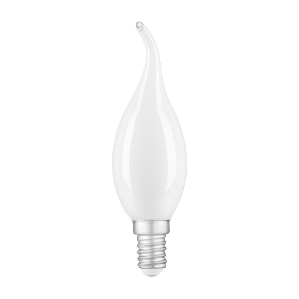 фото Лампа gauss filament, свеча на ветру, 9w, 610lm, 4100к, е14, milky, диммируемая, led, 1/10