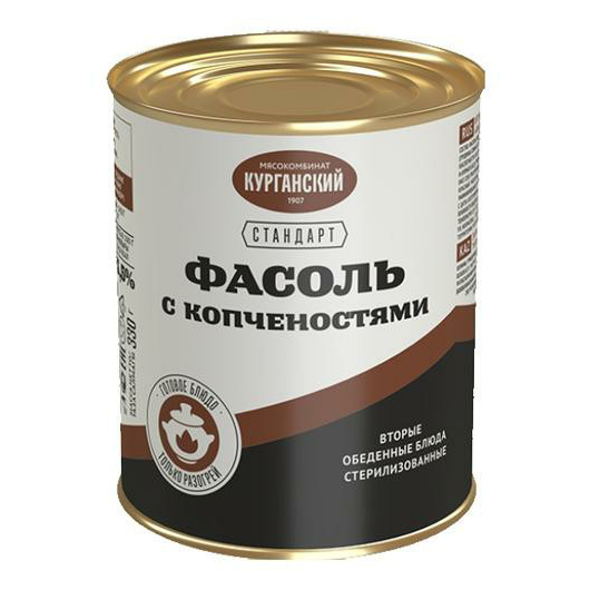 

Фасоль Курганский стандарт с копченостями 330 г