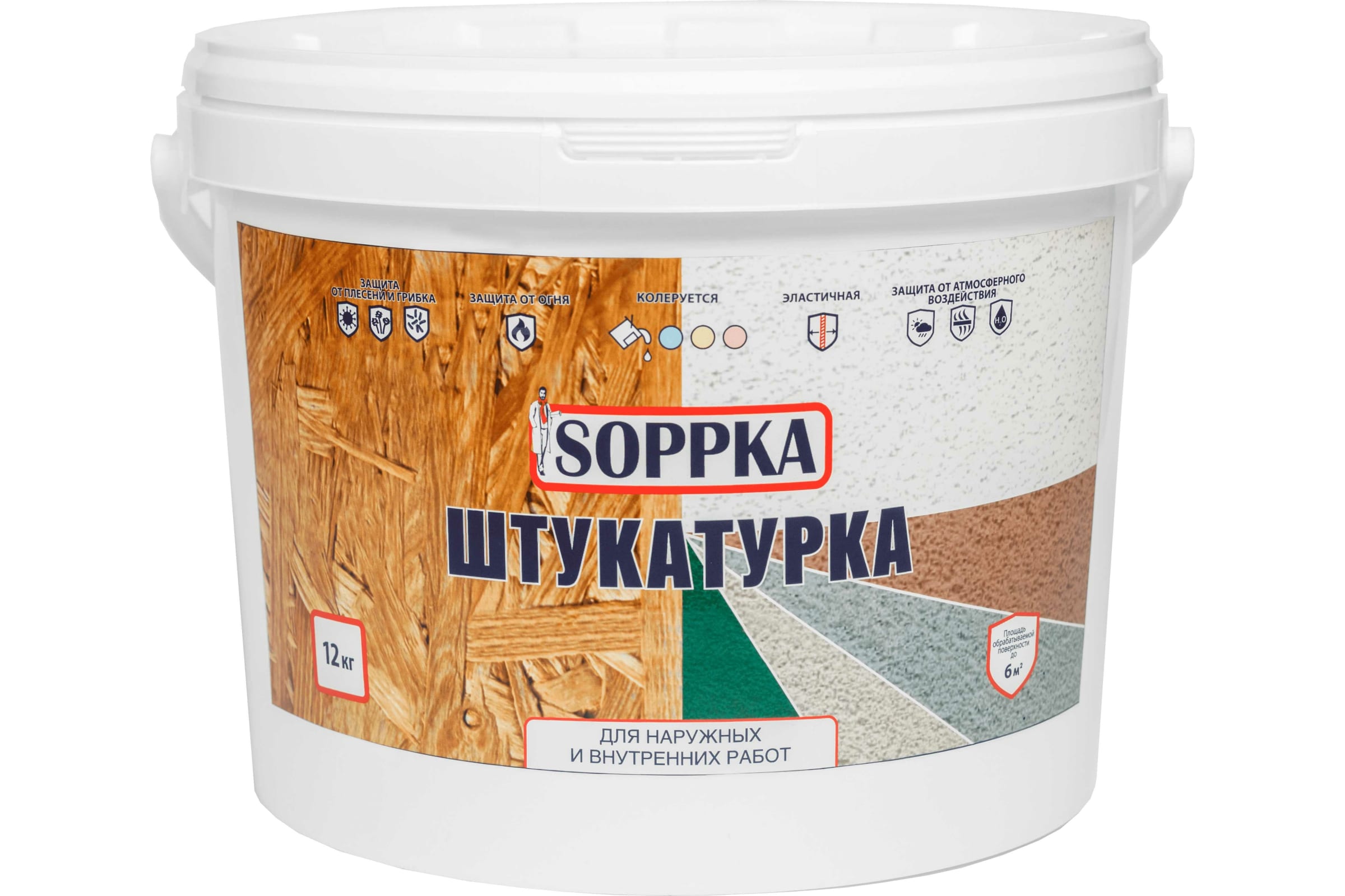 SOPPKA Штукатурка фасадная для OSB DEKORATOR 12кг. СОП-Штукатур12