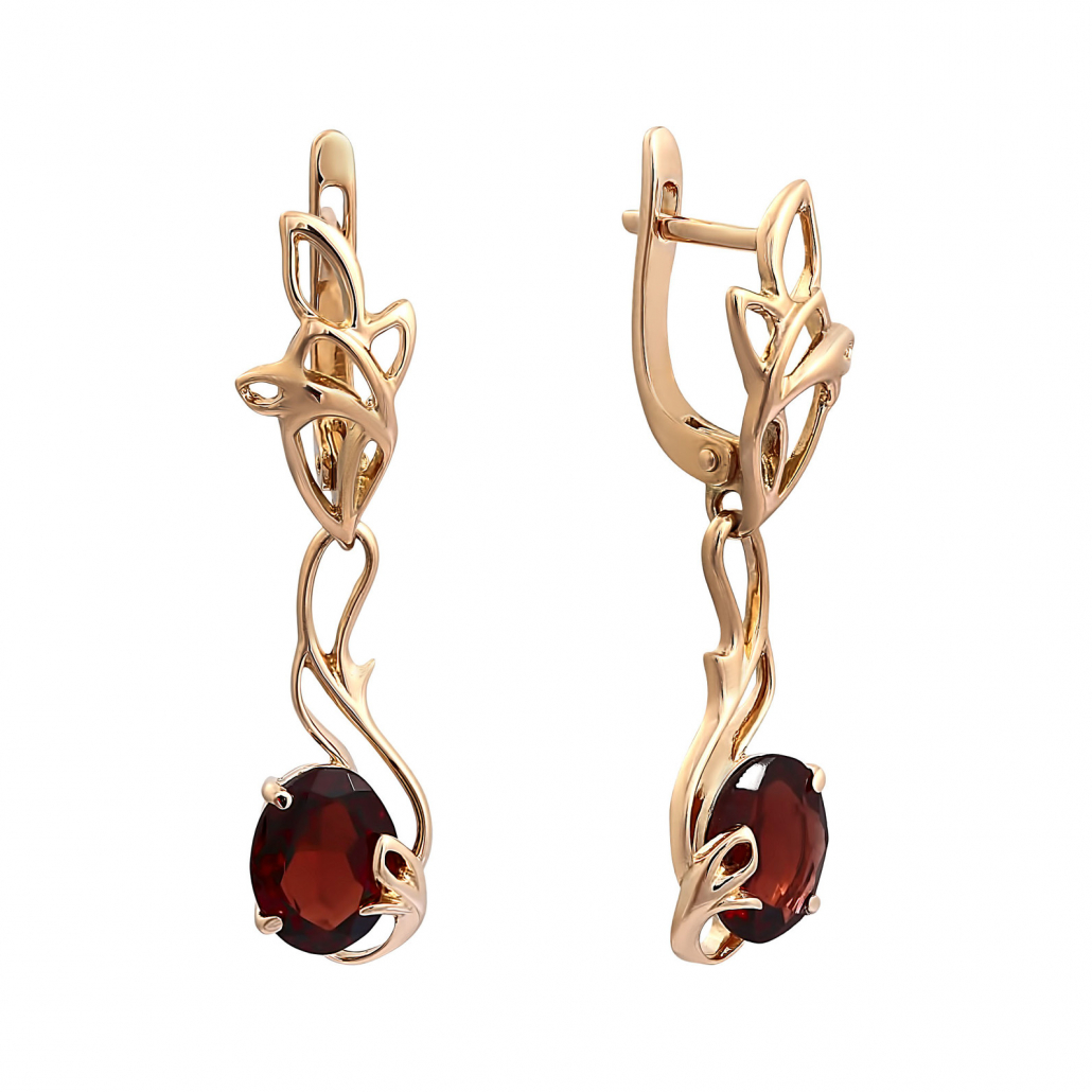 

Серьги из красного золота с гранатом Золото Дисконт 2601211026пд, 2601211026пд