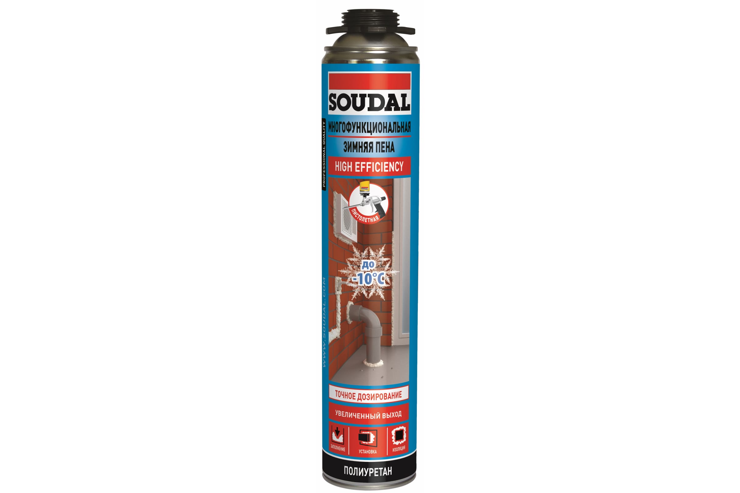 

SOUDAL Многофункциональная зимняя пена пистолетная 750 мл. 134575