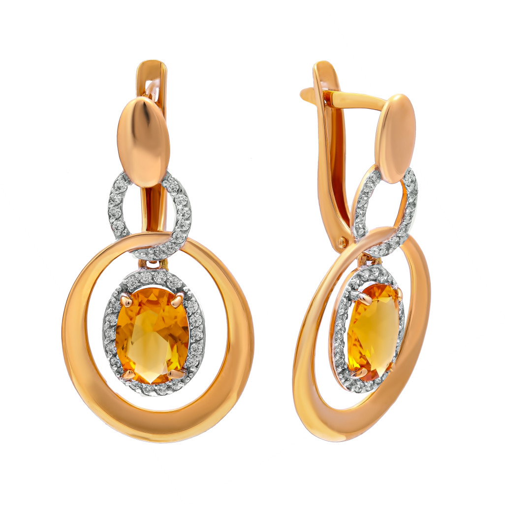 

Серьги из красного золота со шпинелью Золото Дисконт С1379, С1379