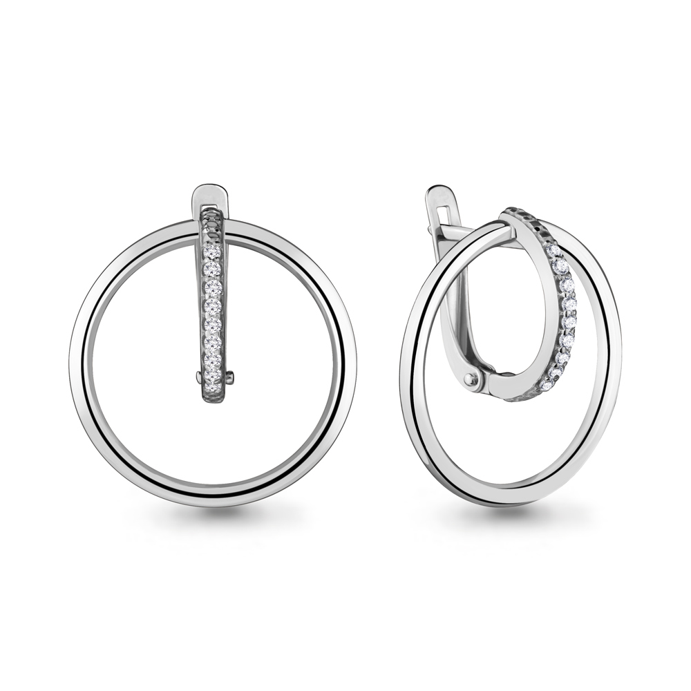 

Серьги из серебра с фианитом Aquamarine 46993А_925_р, 46993А_925_р