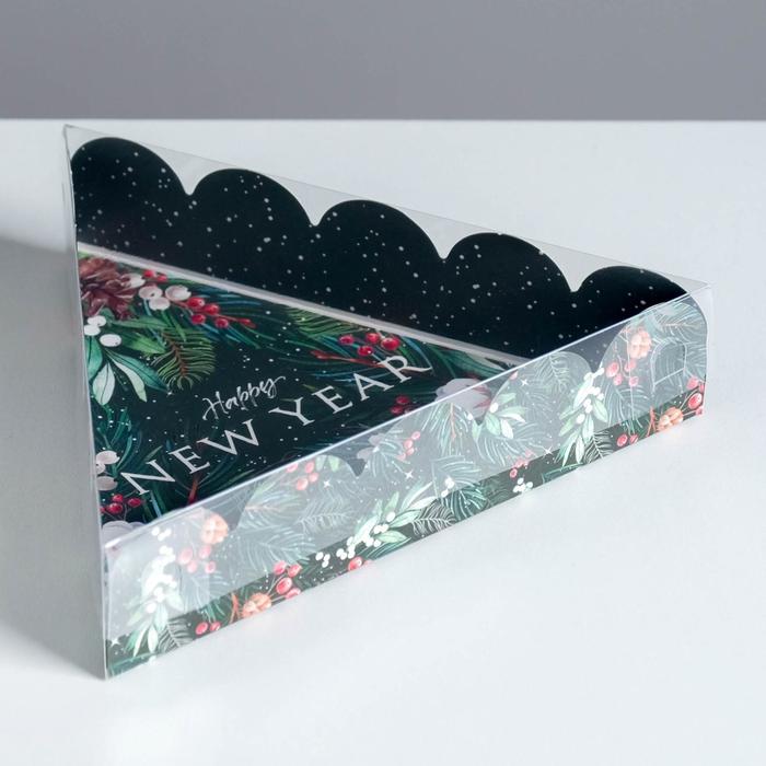 

Коробка для кондитерских изделий с PVC крышкой Happy New Year, 18 х 3 см 5 шт., Разноцветный