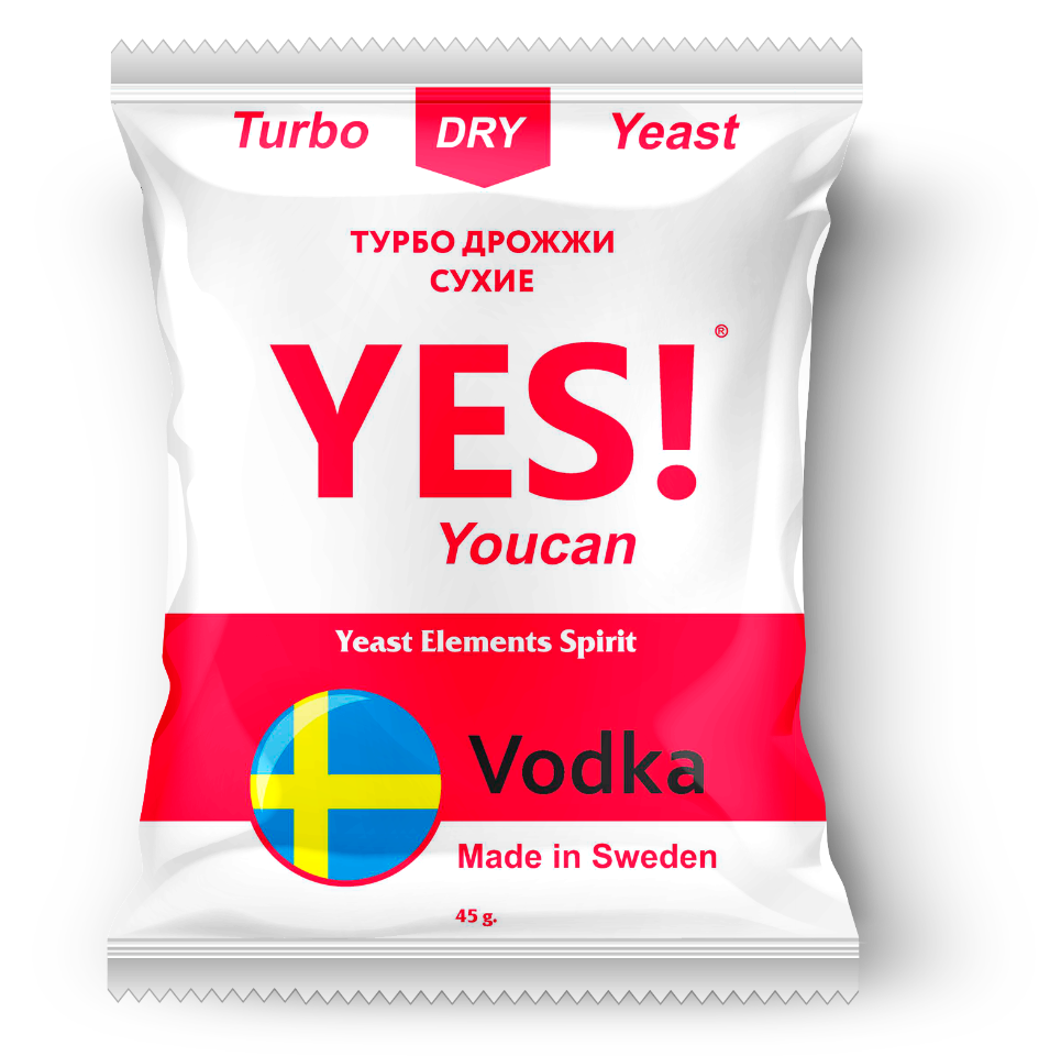 

Спиртовые турбо дрожжи YES! Vodka 45гр