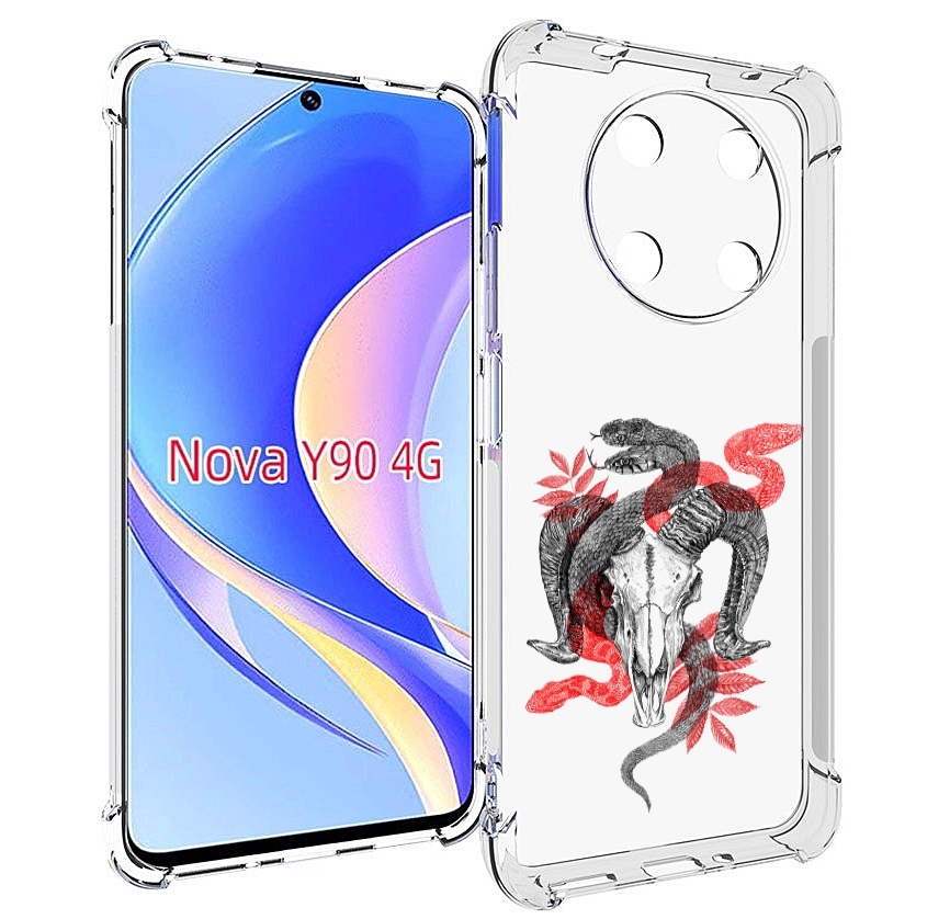 

Чехол MyPads змея в черепе рисунок для Huawei Nova Y90 (CTR-LX1) / Enjoy 50 Pro, Tocco