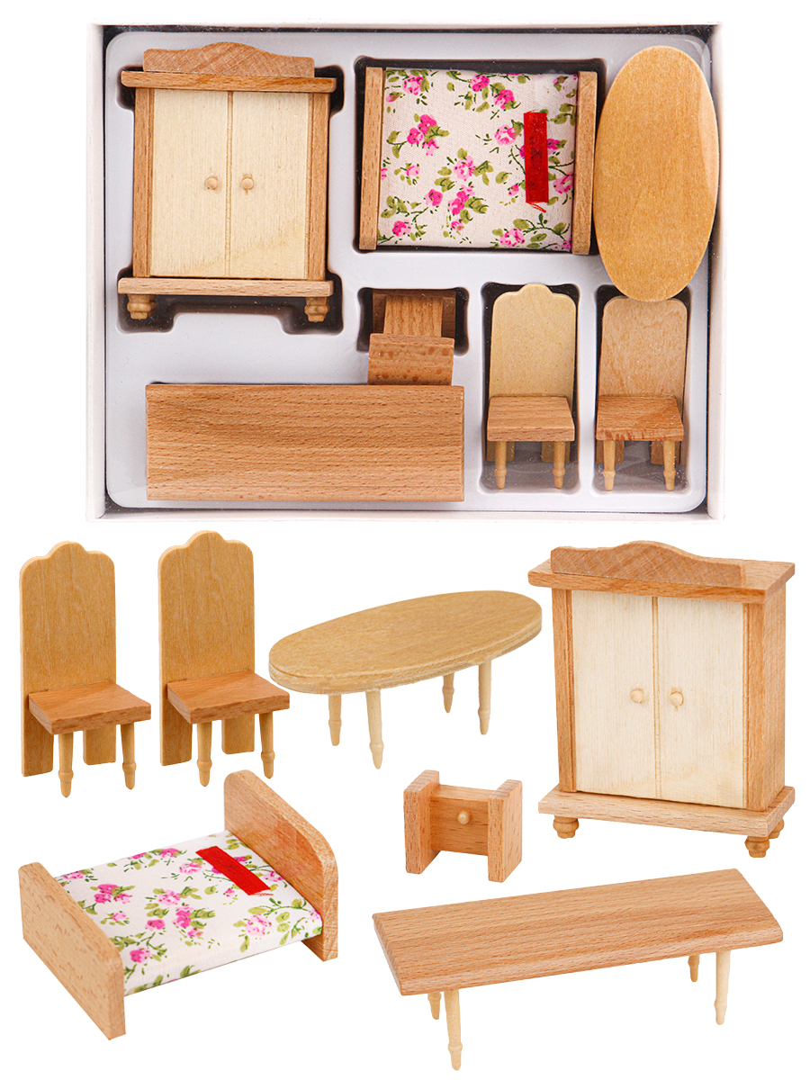 фото Набор игрушечной деревянной мебели гостиная-2 7 предметов китай