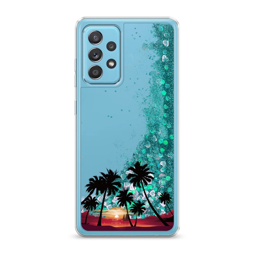 

Жидкий чехол с блестками "Закат и пальмы" на Samsung Galaxy A52s, 2106595-1