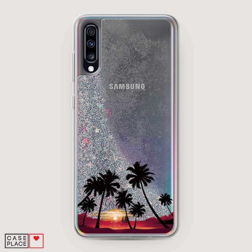 

Чехол Awog на Samsung Galaxy A70 "Закат и пальмы", Разноцветный, 28191-1