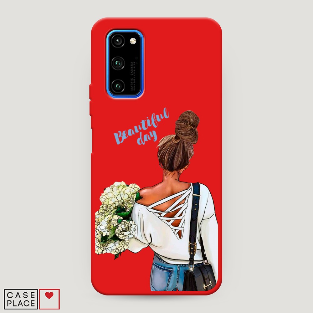

Матовый силиконовый чехол "Звездочки графика белая" на Honor 7X