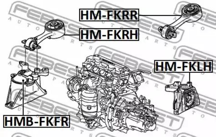 

FEBEST HMFKRR Подушка двигателя | зад прав/лев |
