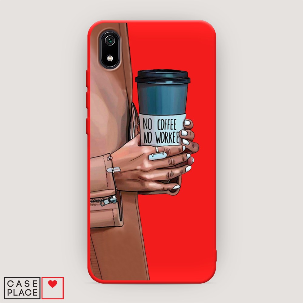 фото Матовый силиконовый чехол "no coffee" на xiaomi redmi 7a awog