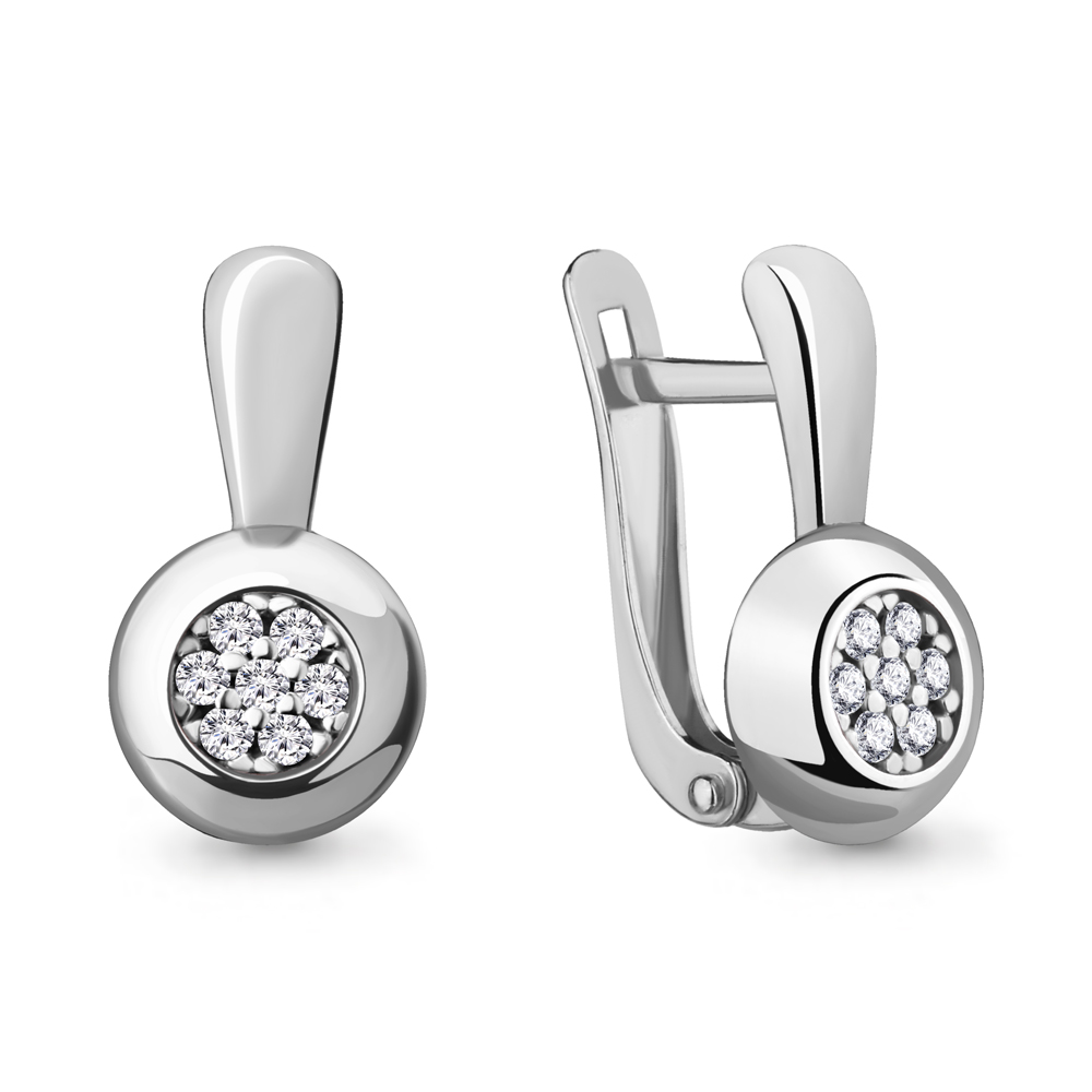 

Серьги из серебра с фианитом Aquamarine 46998А_925_р, 46998А_925_р