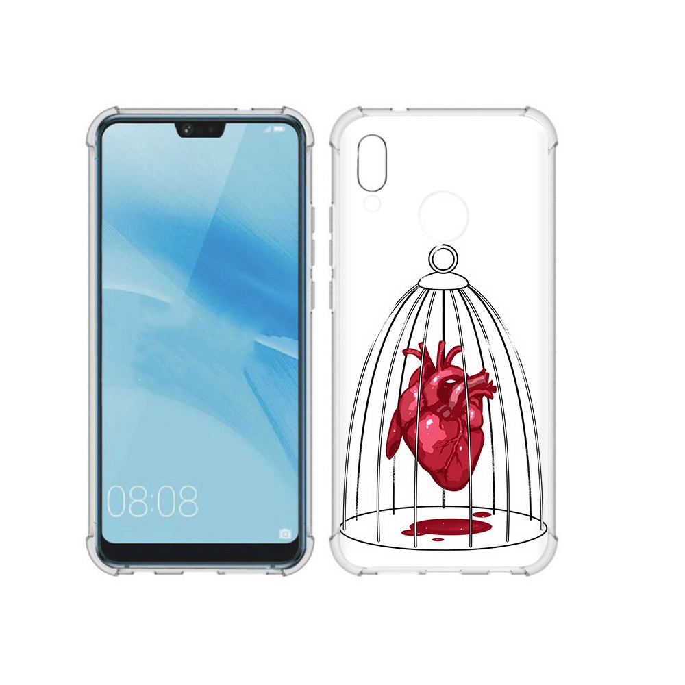 

Чехол MyPads Tocco для Huawei P20 Lite сердце в клетке (PT130405.51.597), Прозрачный, Tocco