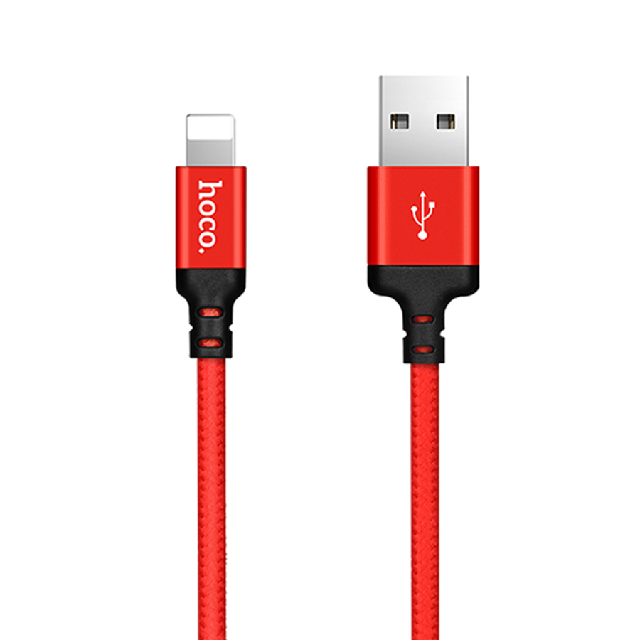 

Кабель Hoco X14 USB - Lightning, 2 А, 2 м, черно-красный, X14 Times speed