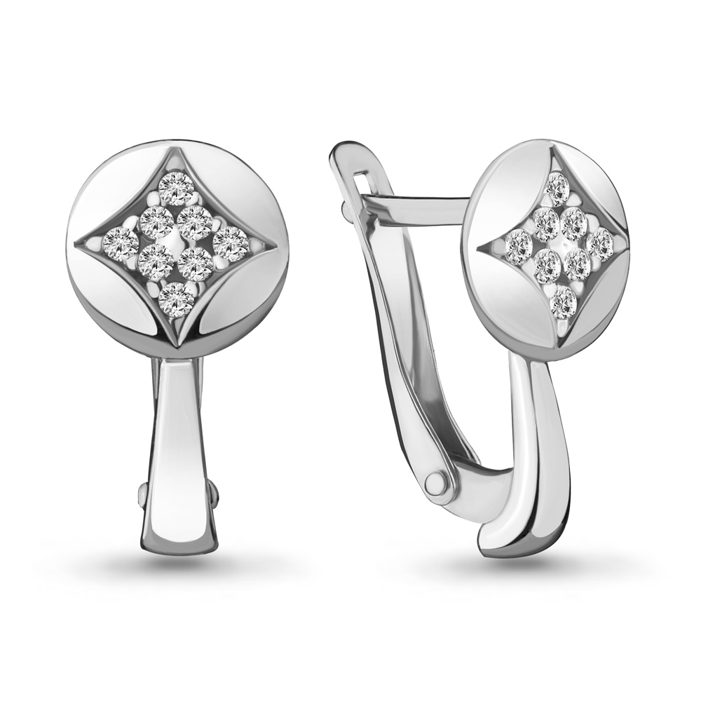

Серьги из серебра с фианитом Aquamarine 46999А_925_р, 46999А_925_р
