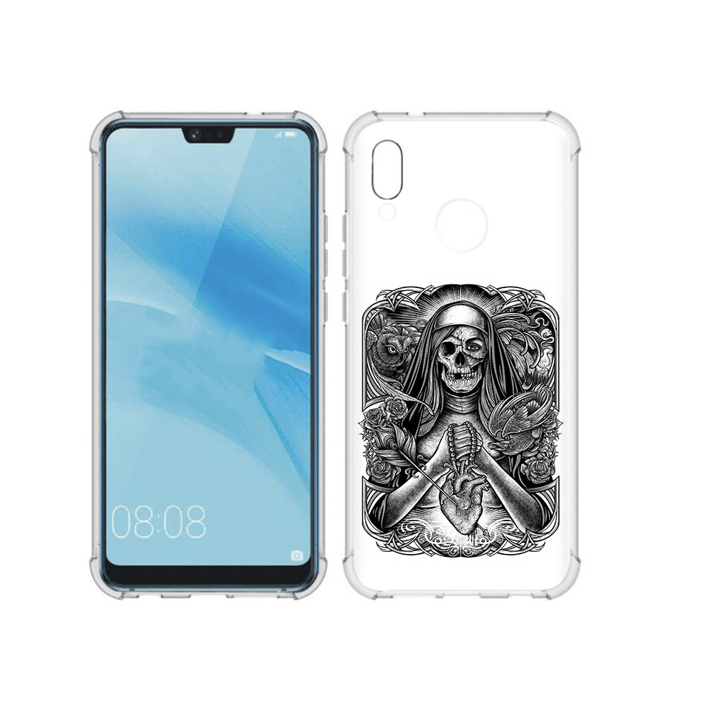 

Чехол MyPads Tocco для Huawei P20 Lite скелет с сердцем (PT130405.51.603), Прозрачный, Tocco