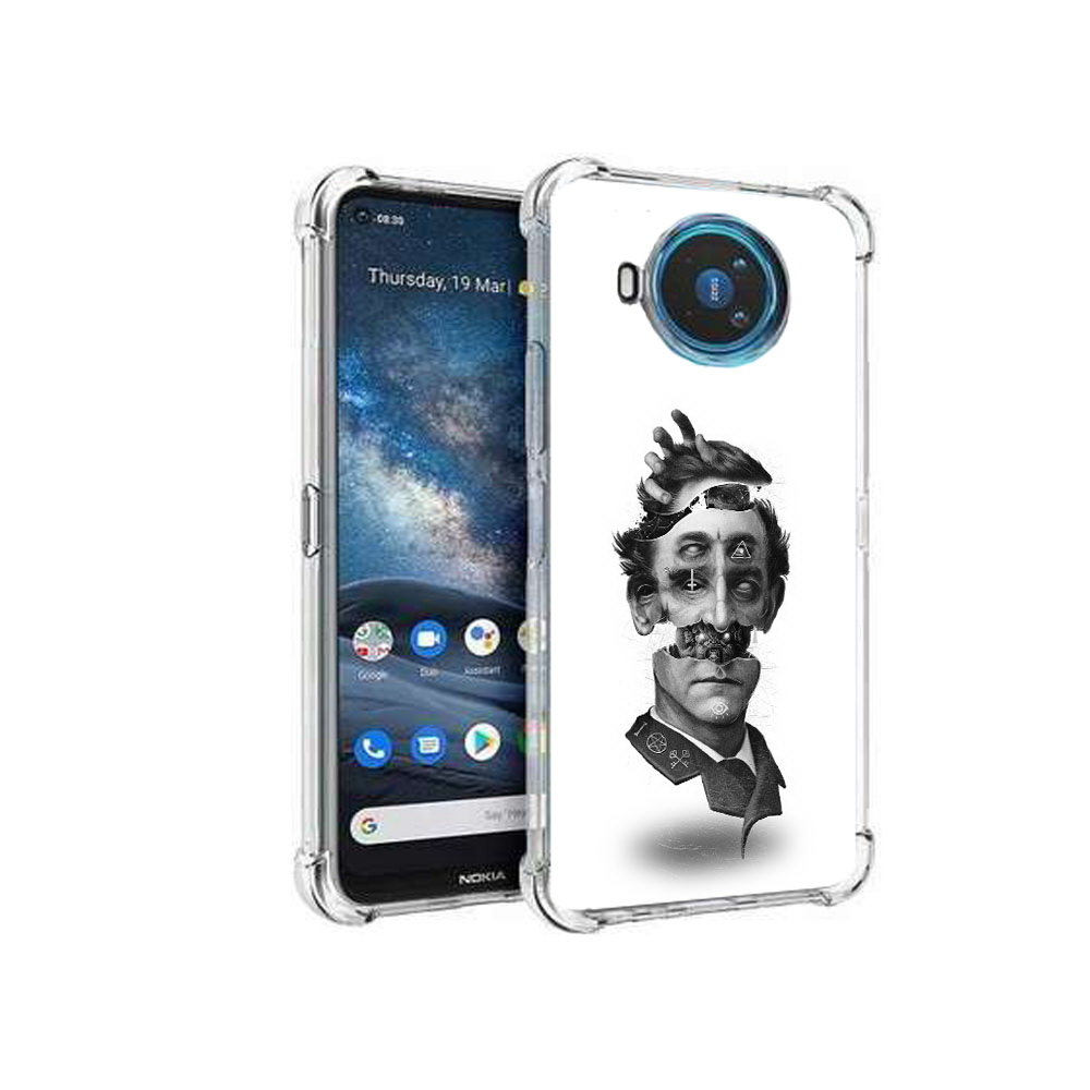 

Чехол MyPads Tocco для Nokia X100 страшное лицо абстракция (PT227057.109.628), Прозрачный, Tocco