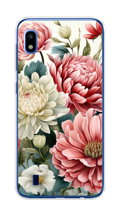 

Чехол на Samsung Galaxy A10 "Садовые цветы рисунок", Розовый;зеленый;белый, 27950-1