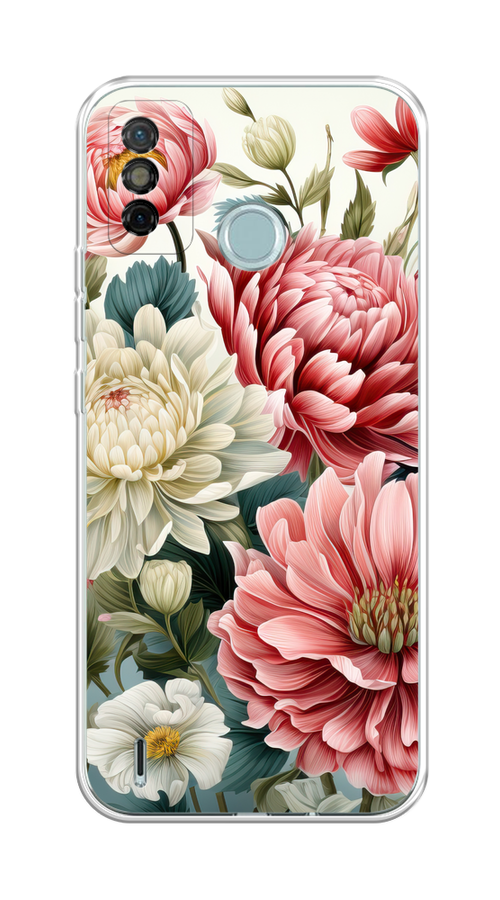 

Чехол на Tecno Spark 6 Go "Садовые цветы рисунок", Розовый;зеленый;белый, 300250-1
