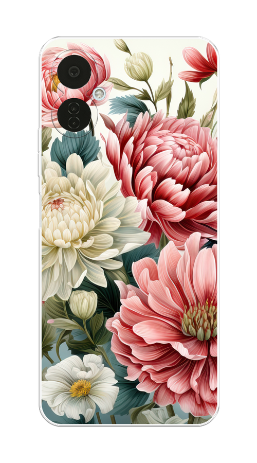 

Чехол на Tecno Camon 19 Neo "Садовые цветы рисунок", Розовый;зеленый;белый, 302350-1