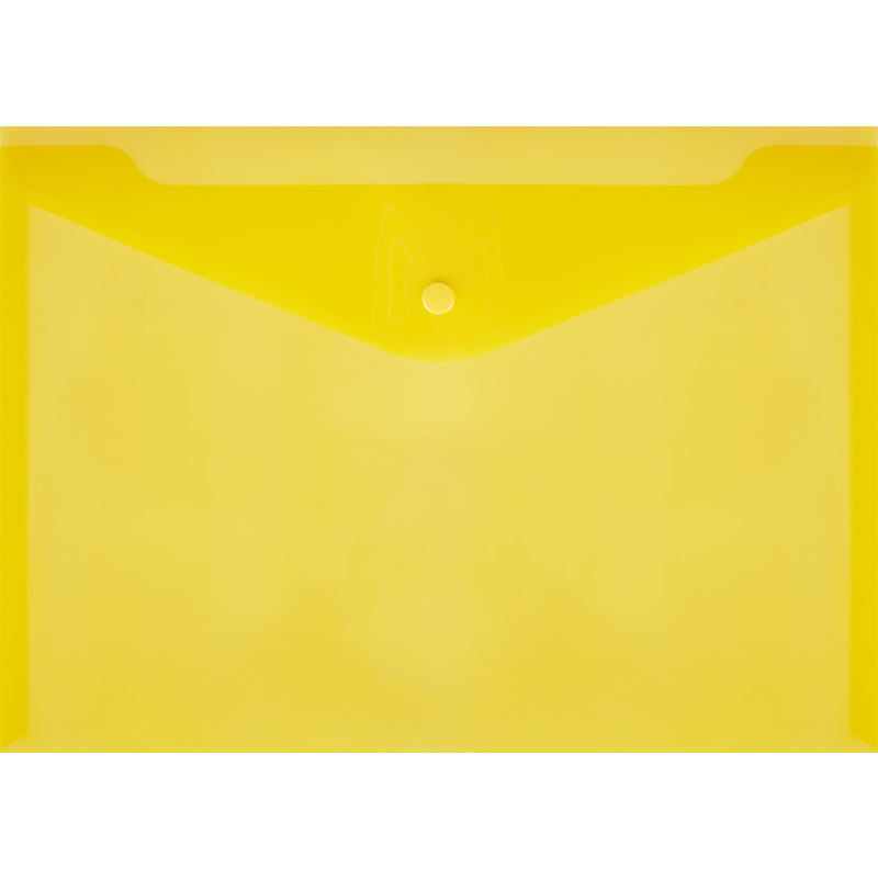 фото Набор папок-конвертов на кнопке, а4, цвет прозрачный желтый, 0,18 мм, 10 штук bantex